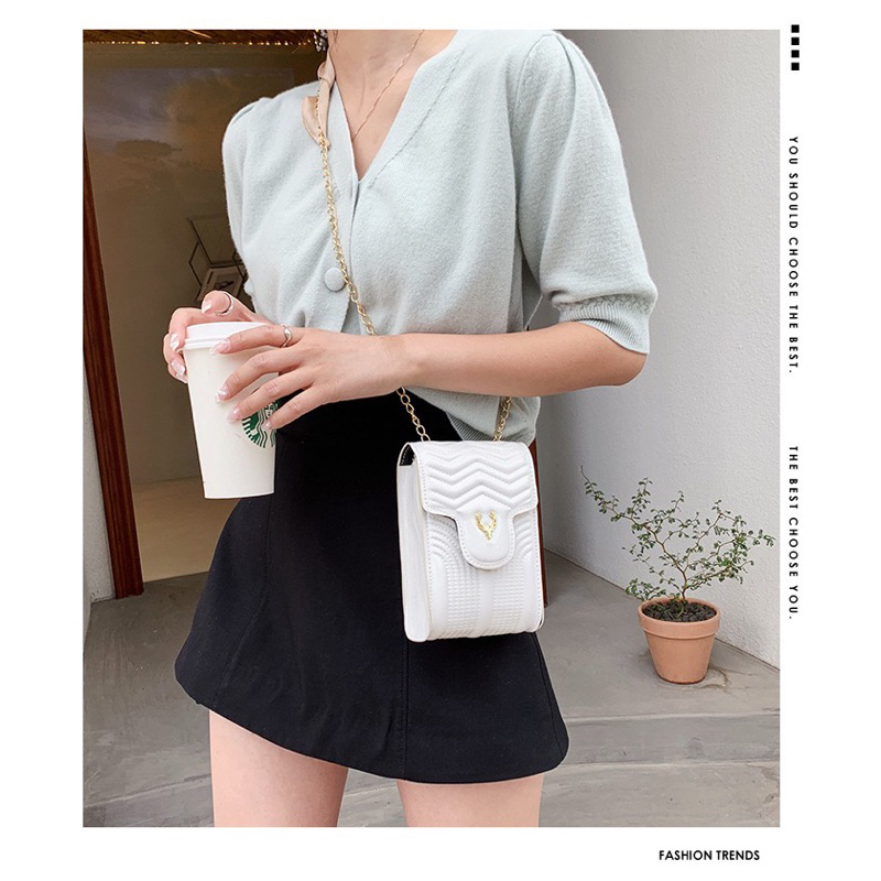 Bolsa Feminina Pequena Transversal Alça De Corrente Reforçada bolsa para celular