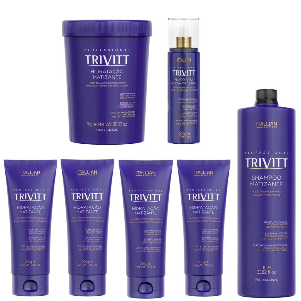Kit Matizante Trivitt 7 Produtos Itallian Hair tech