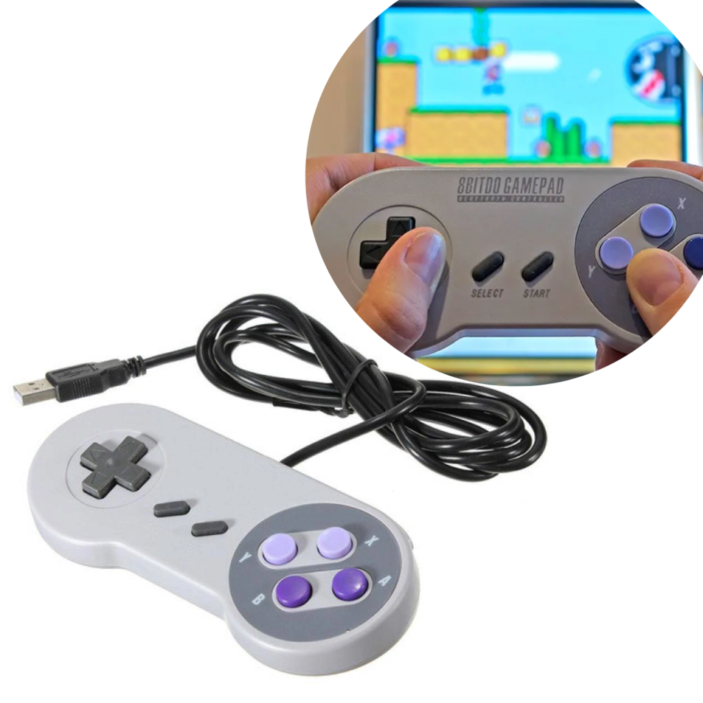 Controle Manete Super N intendo SNES Joystick USB Modelo Retro Para Tv Box Computador Notebook Pc
