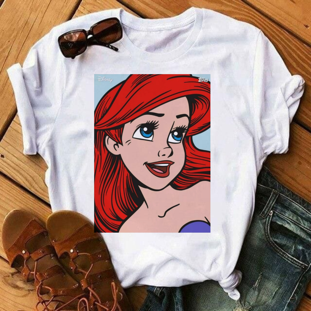 blusa tshirt feminina Princesas disney ariel, bella,rapunzel,jasmine , moda blogueira estilosa