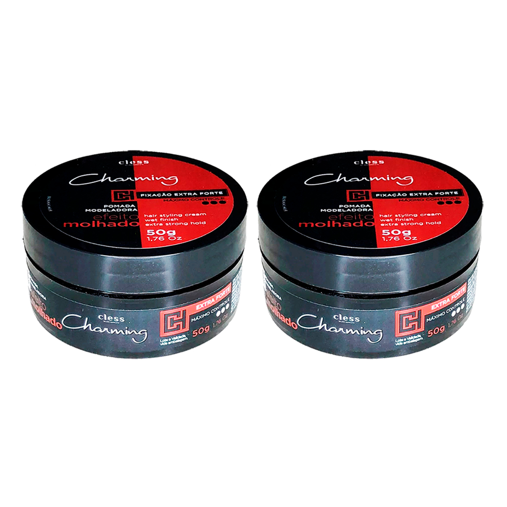 Kit 2 Pomada Modeladora Para Cabelo Extra Forte Cless Charming - 50gr