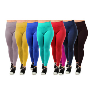 Kit 5 Calças Cós Alto Legging Básica Moda Fitness Feminina B08