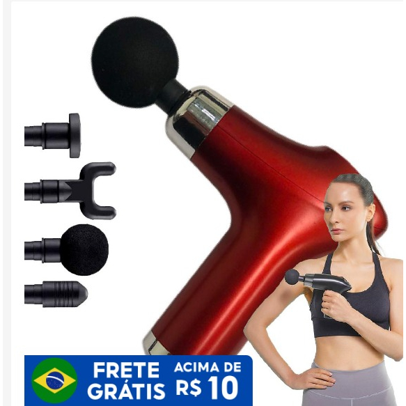 Pistola Massageadora Elétrica Profissional Muscular Recarregável Linha Premium