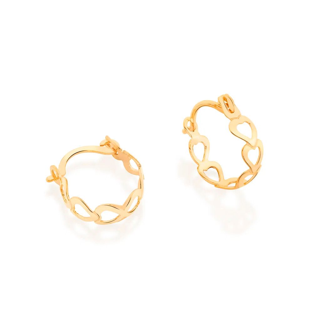 Brinco Rommanel 523351 Argola Coração Vazado 1,5cm em Oferta na Shopee