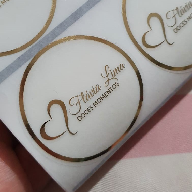 Etiqueta Adesiva Transparente Personalizada 5x5cm - 100 unidades