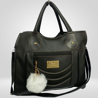 Bolsa Feminina Para Trabalho Espaçosa 2 Divisórias 2 Alças +Chaveiro Pom Pom ENVIO IMEDIATO