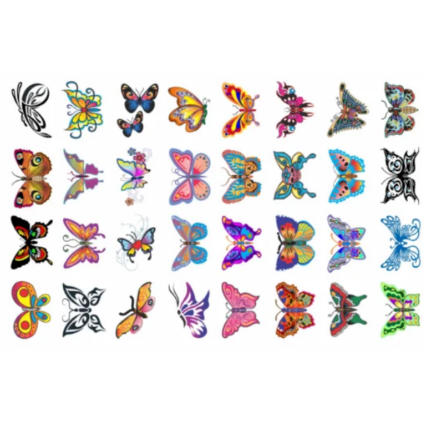 160 Tatuagens Temporárias Intima Depilação Borboletas 3x4cm