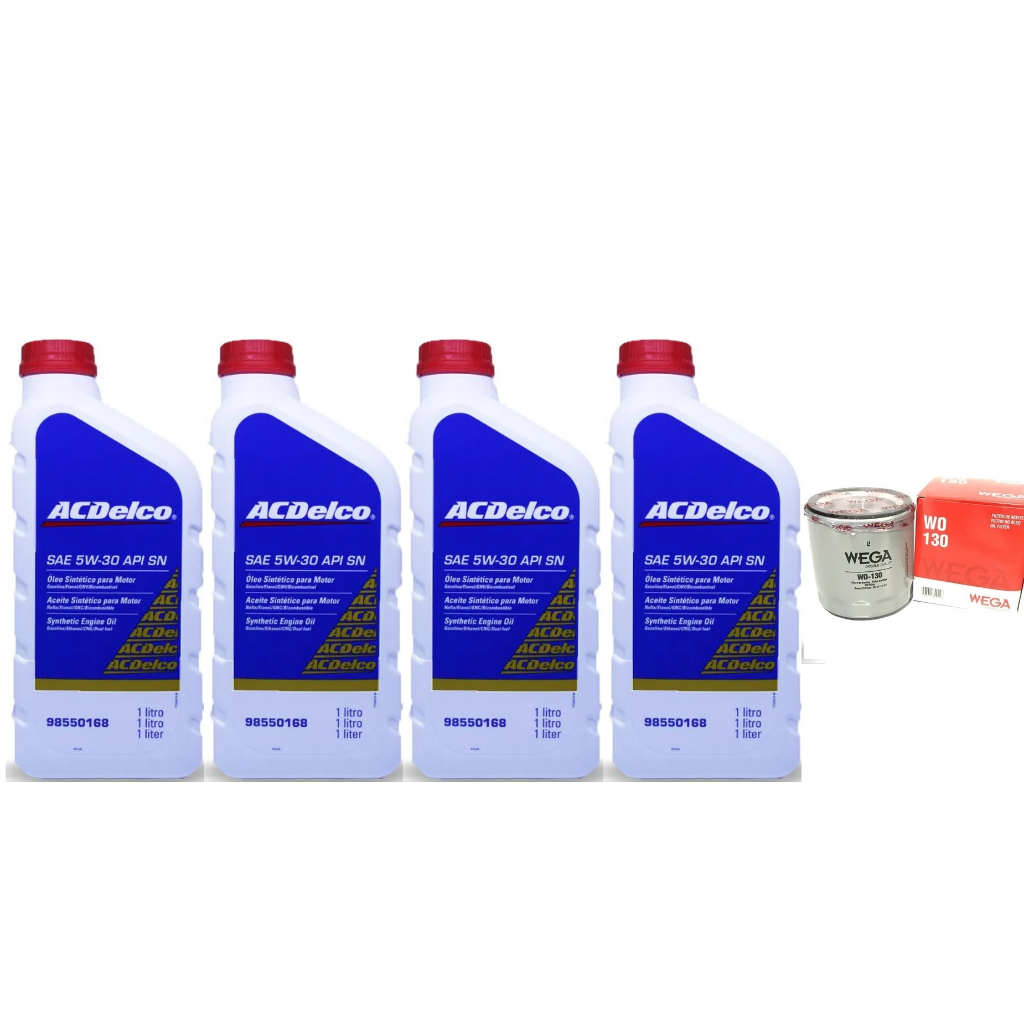 KIT TROCA DE ÓLEO GM 4 AC DELCO 5W30 SINTÉTICO + FILTRO WO130