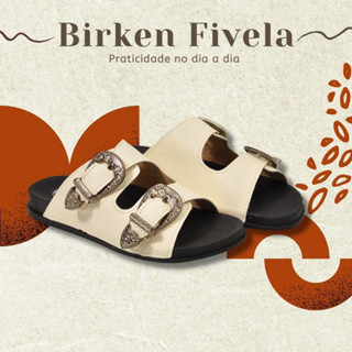 Sandalia feminina Birken Papete coutry com fivelas em abs TN117 SL/PRETA