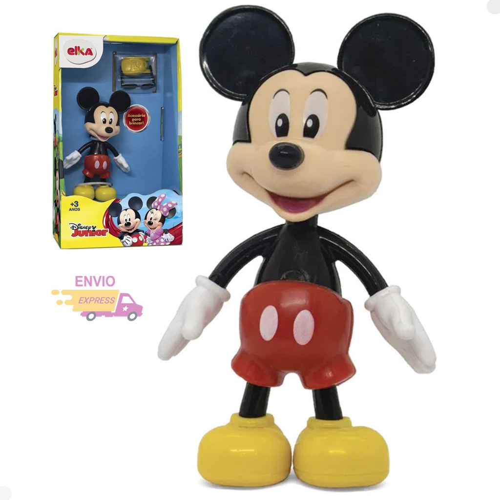 Boneco Mickey Miniatura Colecionável Série Brinquedos de Menina e Menino Elka