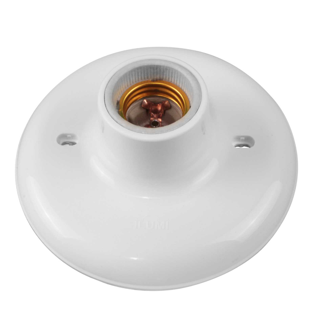Bocal Plafonier para lâmpada E27 Plafon Branco 100W Bivolt com Receptáculo Ilumi Ref.: 180931 - ILM0012
