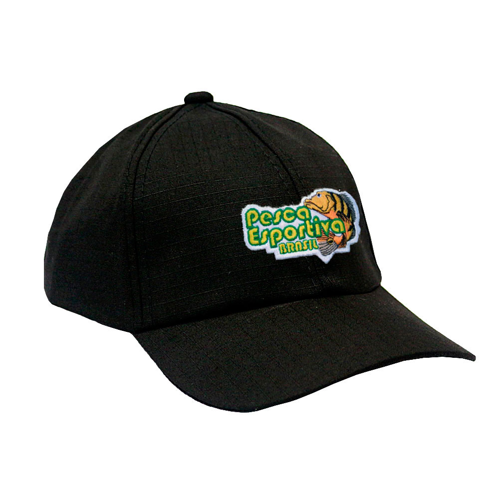 Boné Militar Rip Stop com Patch Aplicado Pesca Esportiva Brasil | Preta - Atack