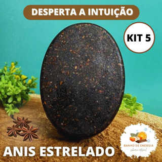 Kit 5 Sabonetes Artesanais Anis Estrelado Qualidade Melhora o humor Banho Energético