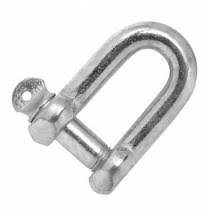 Manilha reta em aço galvanizado 16mm (5/8) com pino roscado para conexão no ponto de ancoragem