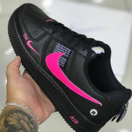 Tênis Da Nike Air Force Lv8 Cano Baixo Feminino Original Preto e Rosa Tamanho Especial 34 ao 43 Envio Já!