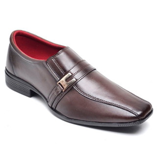 Sapato Social Masculino Preto Marrom com Fivela Moderno Confortável Elegante Estiloso Clássico Couro Sintético Sola de Borracha