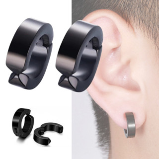 Brinco Pressão Argola Masculino Unissex Par Aço Inox