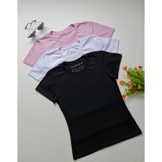 Kit 3 T Shirt Camiseta Blusa Feminina Lisa Algodão Varias Cores