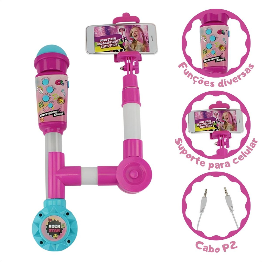 Ki Microfone Infantil com Suporte para Celular BBR