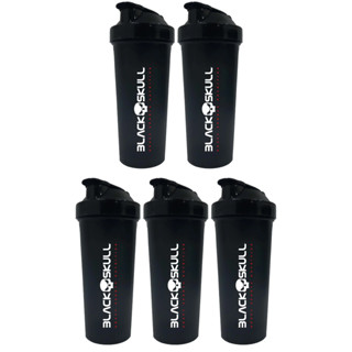 Kit 5x Coqueteleira Blackskull Preta 600ml