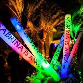 Bastão de LED Personalizado kit 5/10/15/20/25 uni Aniversário 15 anos Casamento Formaturas Festas em Oferta na Shopee