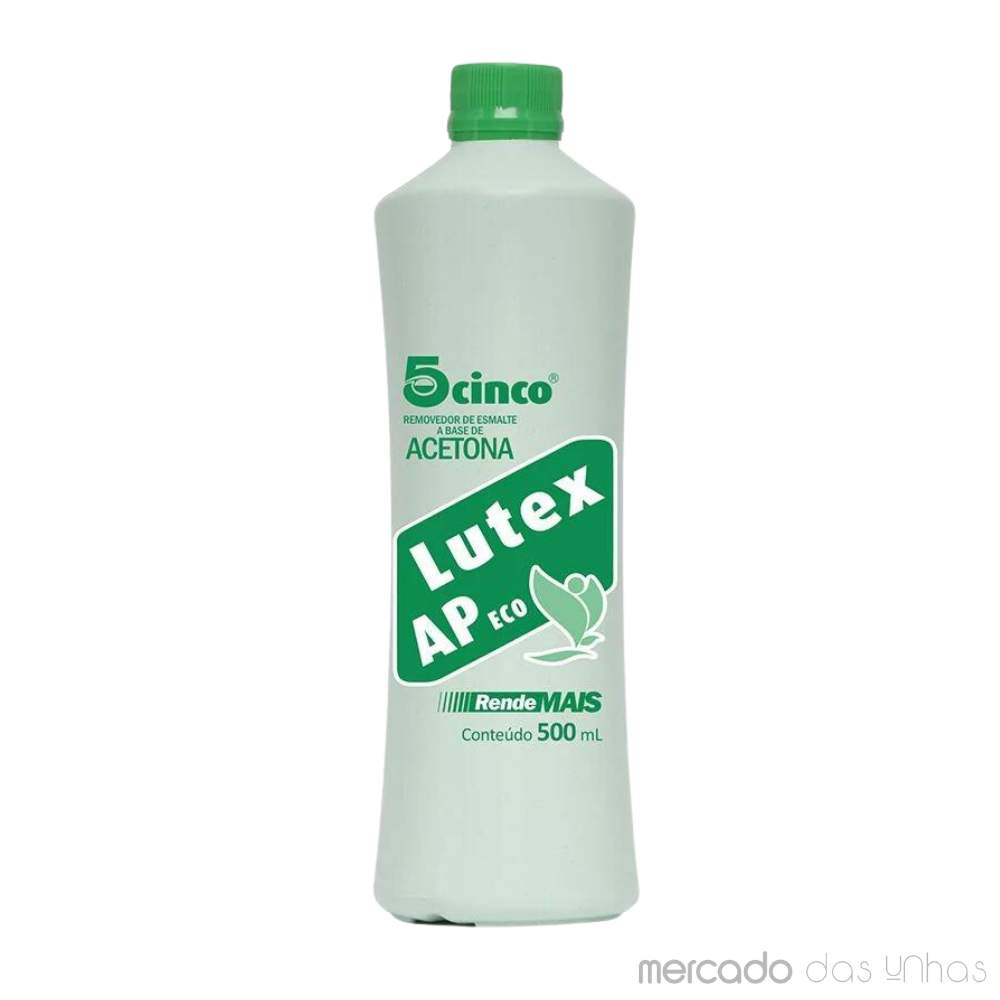 Acetona Removedor Lutex Ap Eco 500ml Cinco Para Unhas Manicure Pedicure