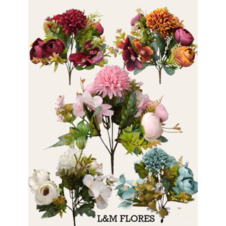 Buquê de Flor Cabbage e Violeta artificial com 5 galhos em Oferta na Shopee