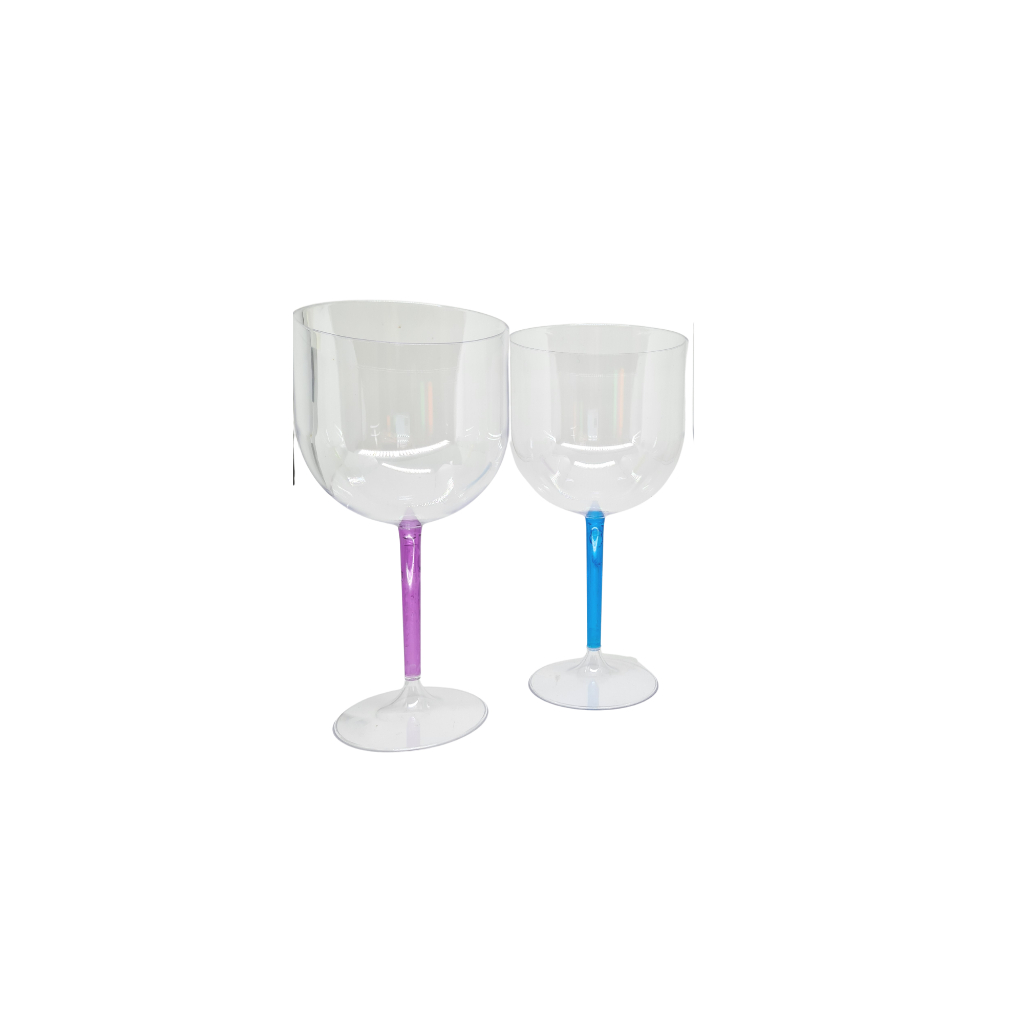 kit 10 Taça Gin acrílica colorida 550ml com haste colorida