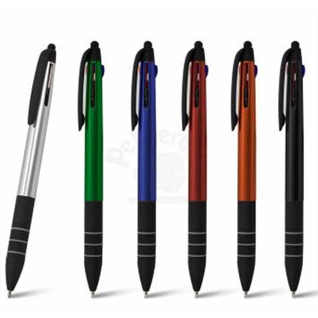 Caneta Clássica Três Cores Atacado Touch Screen Emborrachada Escreve e Desenha no Celular