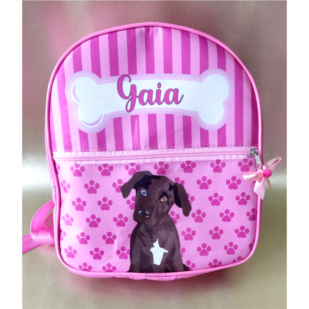 Mochila personalizada dog cachorro pet ou criança com nome