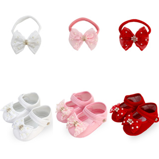 Sapatinho Bebê Menina Kit 3 Pares + 3 Faixas Laços Renda Rn em Oferta na Shopee