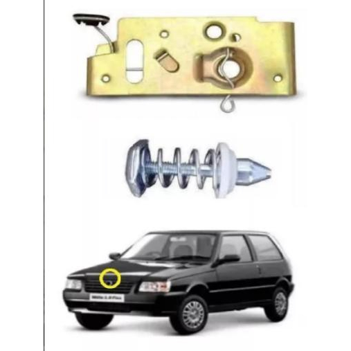 Kit Fecho Trava Superior E Inferior Capô Uno 1984 Até 2013