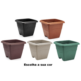 kit 4 Vasos Quadrado Grande  11 Litros Resistente Horta Hortaliças ervas suculentas plantas flores