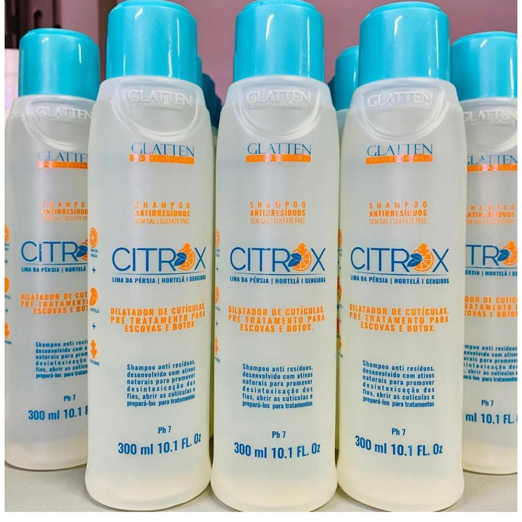 Sampoo Antirresíduos Limpeza Profunda Citrox Glatten Professional 300ml em Oferta na Shopee
