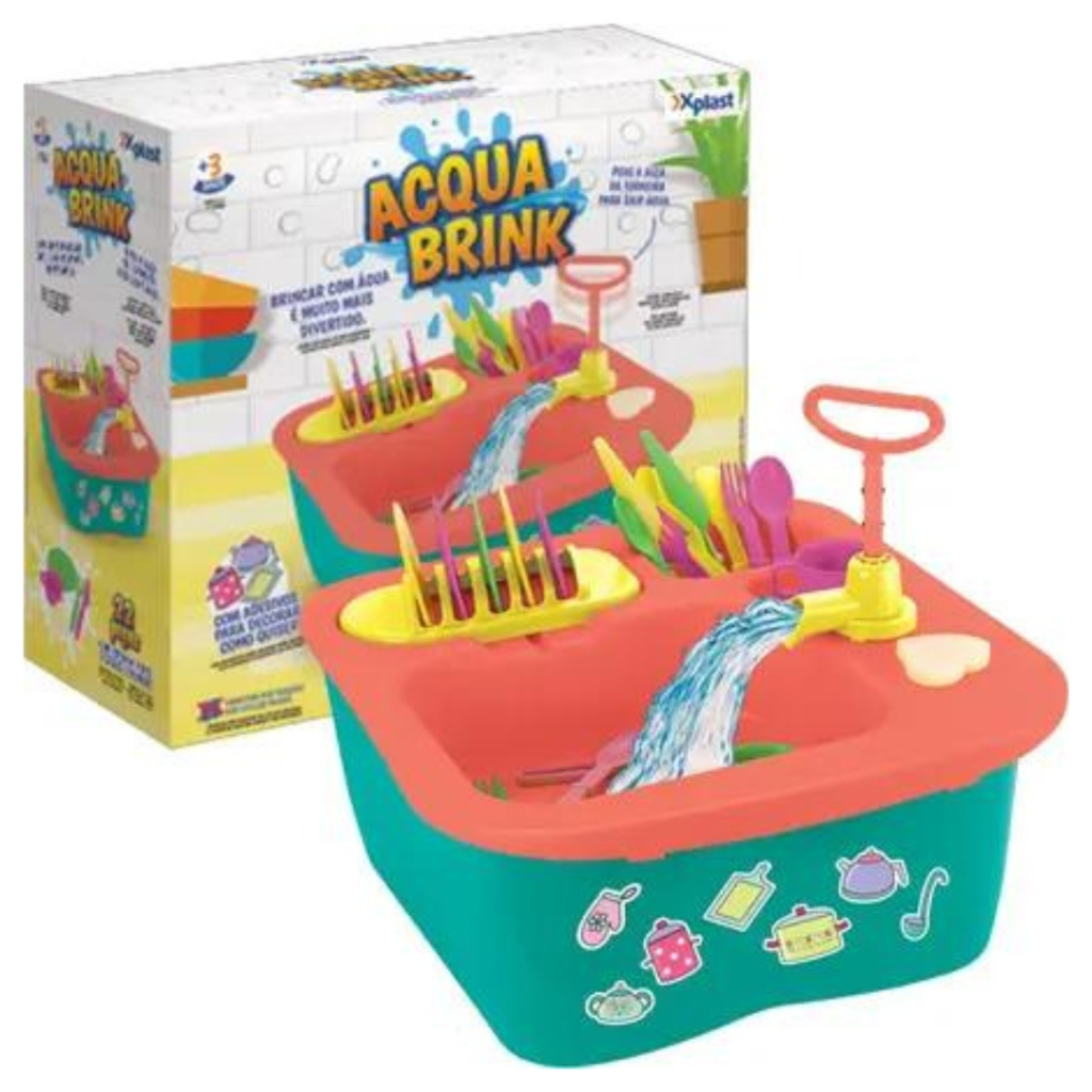 Acqua Brink Pia Cozinha para Lavar Louças Homeplay Brinquedo Infantil XPlast 8000
