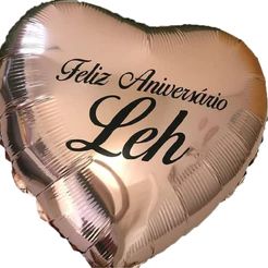 Balão Metalizado Personalizado No Formato De Coração