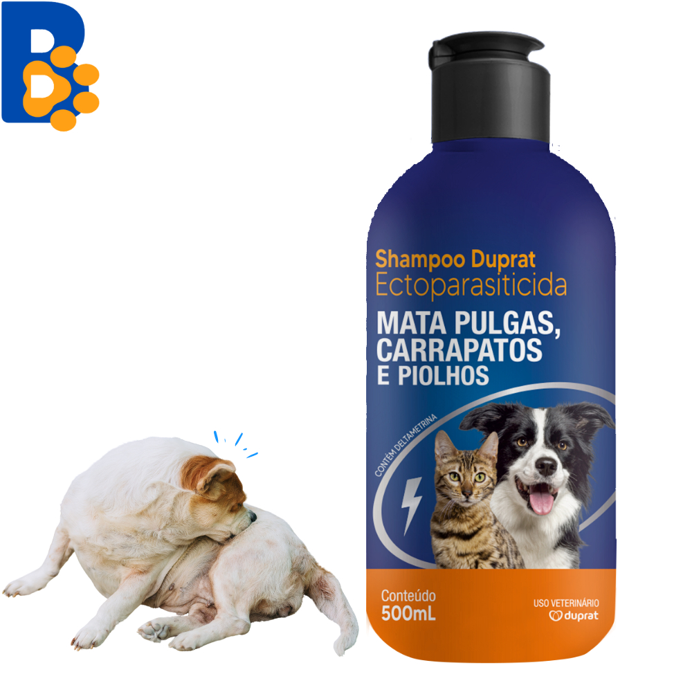 Shampoo Duprat Antipulgas Para Cães Cachorro e Gatos Pet Shop - Pet Clean 500 Ml