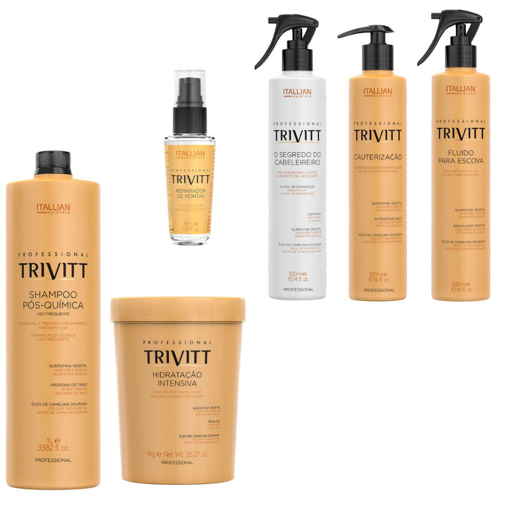 Kit Trivitt Itallian Color Reconstrução Hidrataçao Tratament 6 produtos