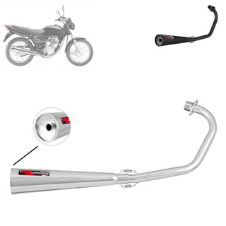 Escapamento Escape Aço ML Competition Curto Super Adventure Moto Honda Cg Titan 125 Ks 2000 a 2004 E Fan 125 2005 a 2008
