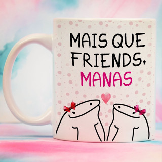 Caneca Personalizada  Flork Meme Mais Que Amigas Manas