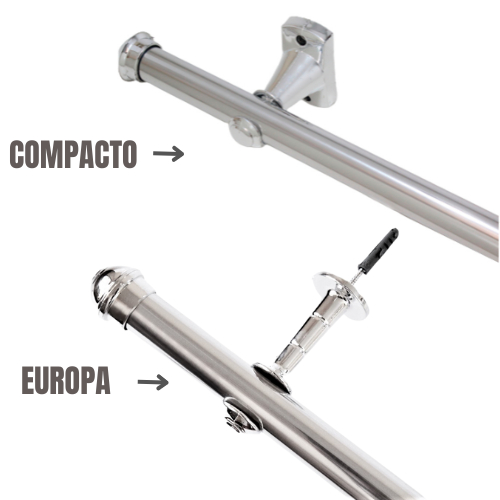Varão de Cortina 1,80 Metros 19mm Cromado Compacto / Europa em Oferta na Shopee