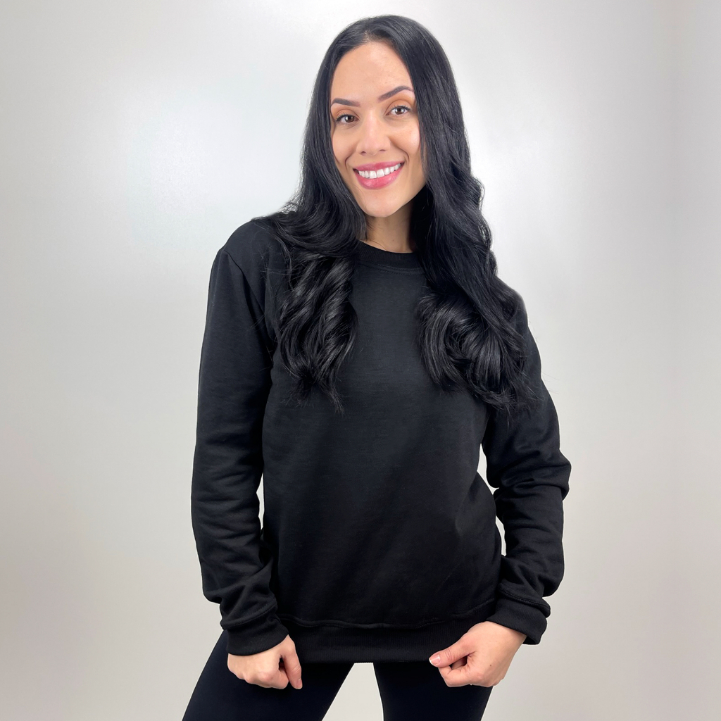 Blusa De Moletom Fechada Lisa Sem Bolso Sem Capuz Feminino Unissex Casaco Promoção