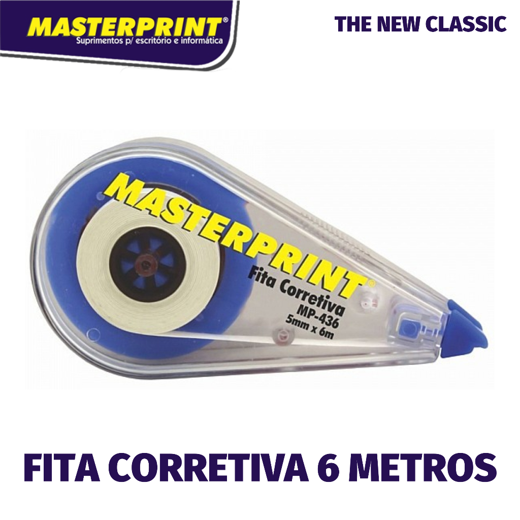 Fita Corretiva Masterprint 12 ou 6 Metros - Corretivo em Fita