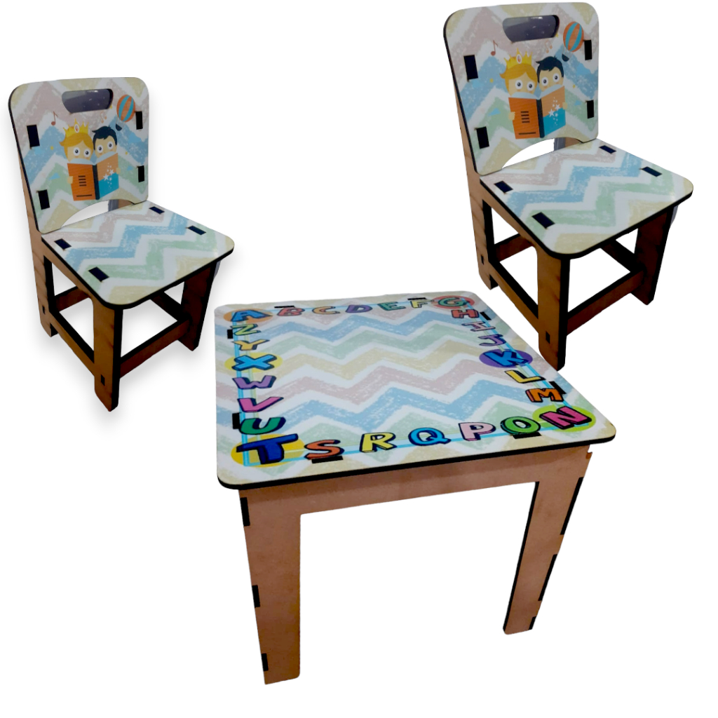 Conjunto De Mesinha Mesa Didática Infantil Com 2 Cadeiras Infantil Para Criança Mdf