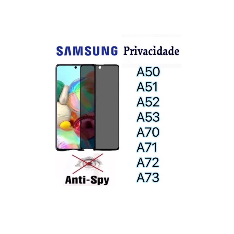 película de vidro 3D privacidade pra Samsung A50 A51 A52 A53 A70 A71 A72 A73