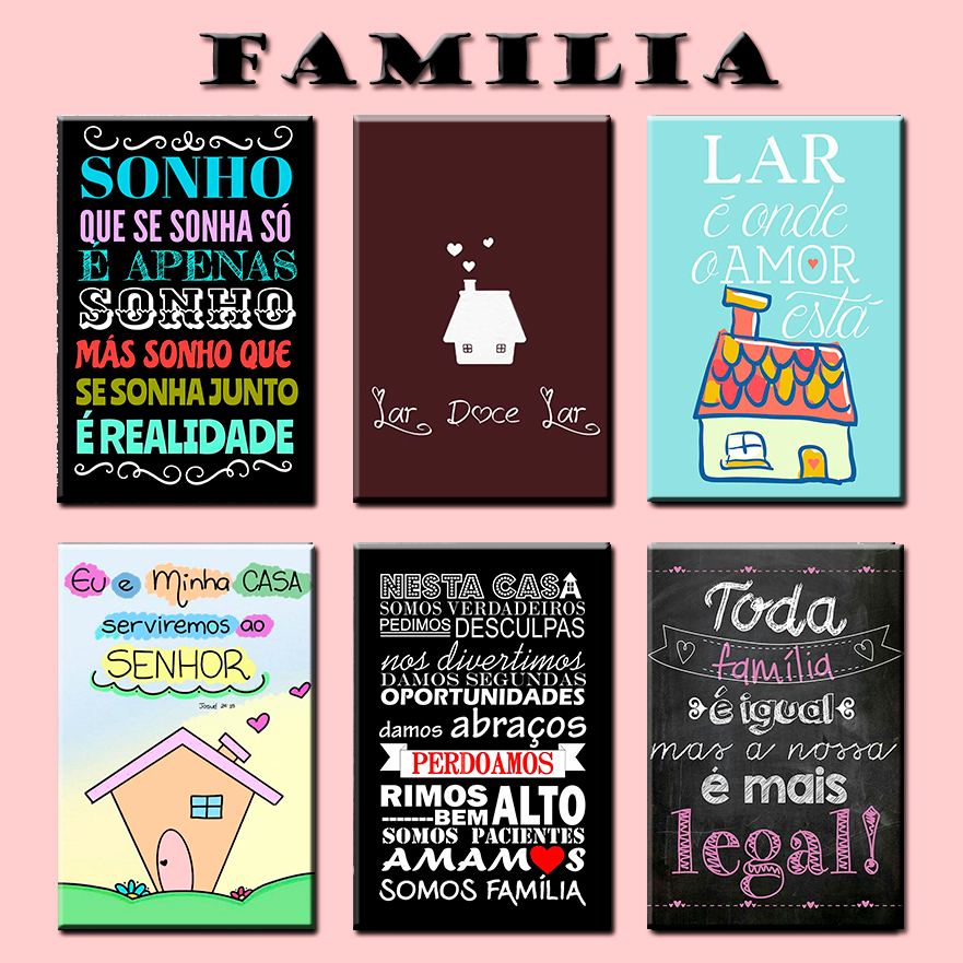 Família - Placas Decorativas MDF - quadros decoração Com Frases Família Lar Doce Lar filhos Regras da Casa - 20x30cm