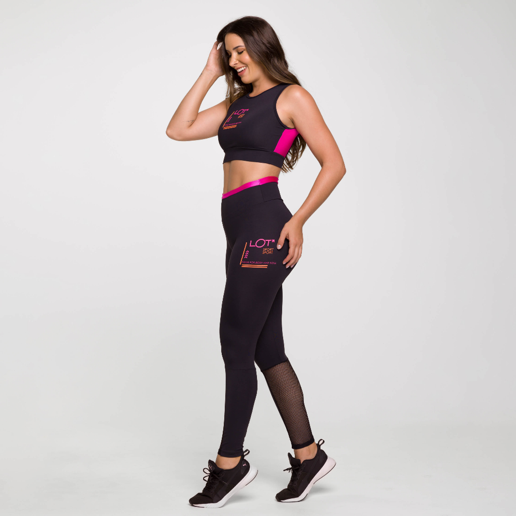Conjunto Fitness Feminino para Academia Treinar Poliamida Premium Top e Calça Legging com Estampa