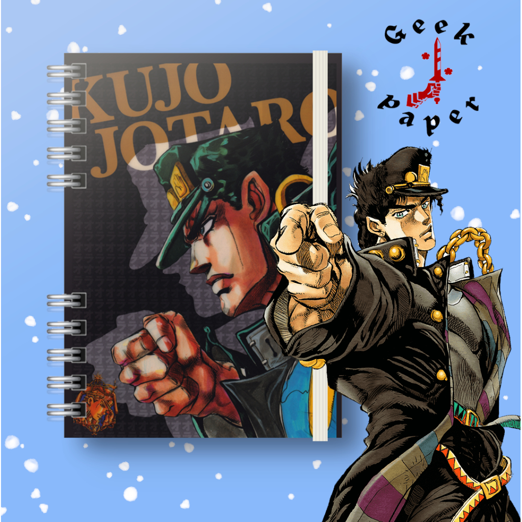Caderno A5 Jojo's Bizarre Adventure Anime Mangá Jotaro Giorno Josuke Dio Zeppeli Personalizado