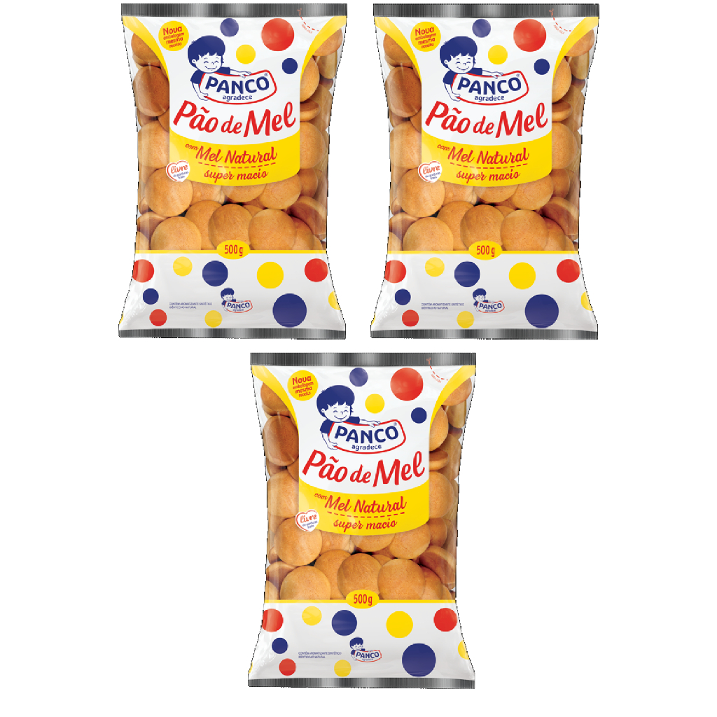 Pão De Mel 500g Panco - Kit 3 Un