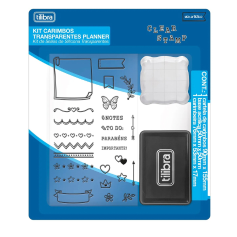 Carimbos Transparente de Silicone - Tilibra | Planner Calendário Alfabeto Lettering
